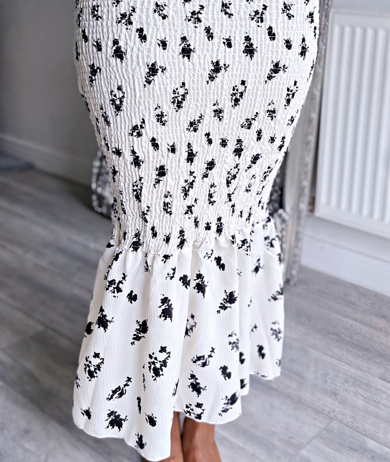 Floral Print Puff Sleeves Dress