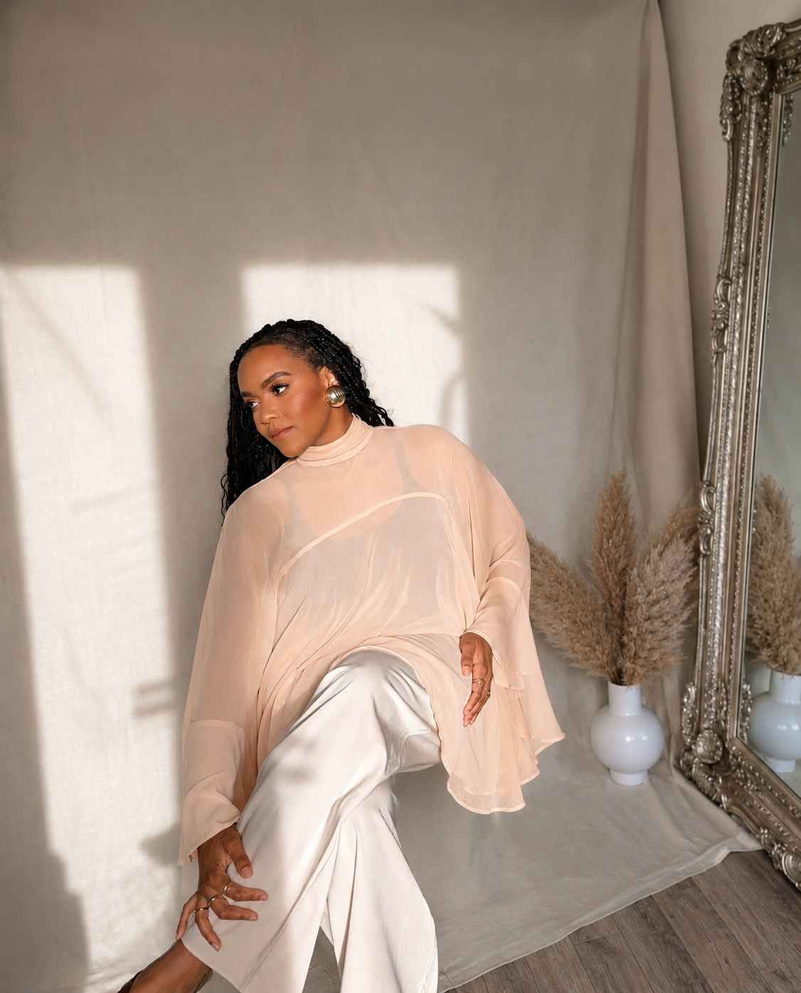 Asymmetrical Chiffon Blouse