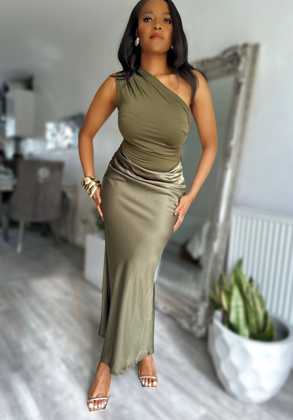 Olive Green Evening Dress