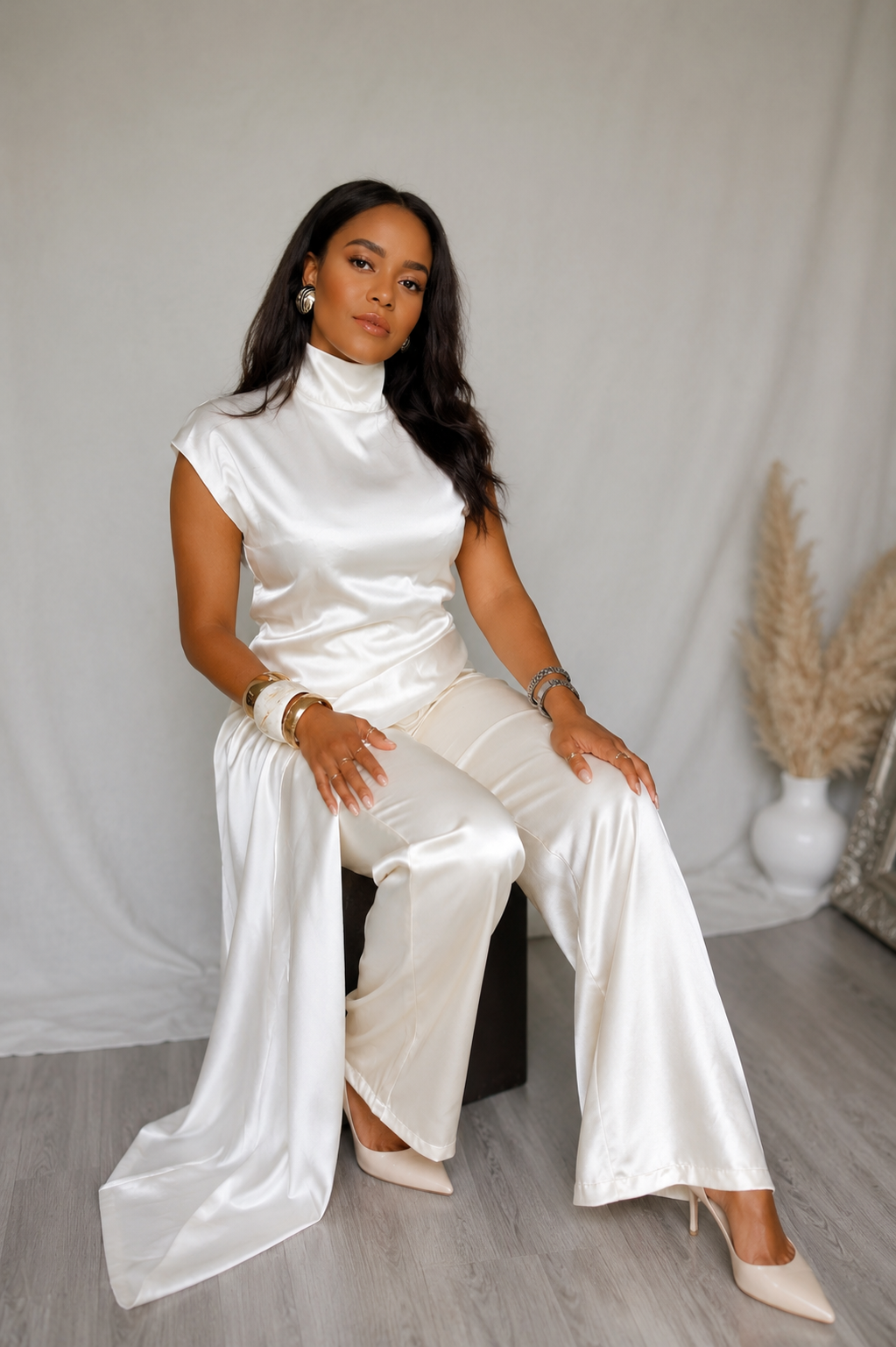 Asymmetrical Blouse Half High Long / Diagonal Cut