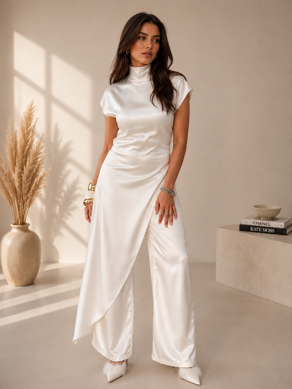 Asymmetrical Blouse Half High Long / Diagonal Cut