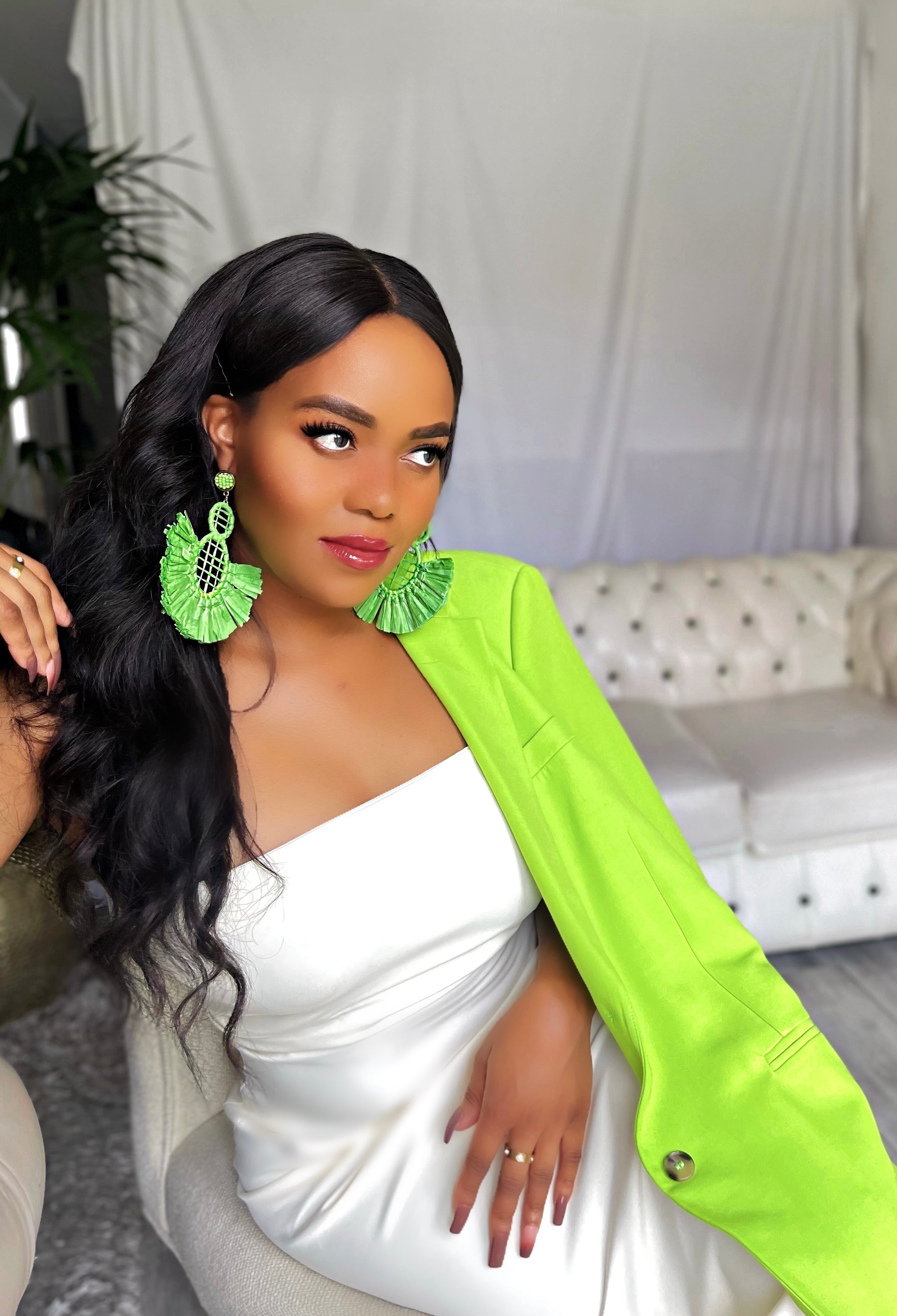 Exaggerated Bold Style Tassel Earrings
