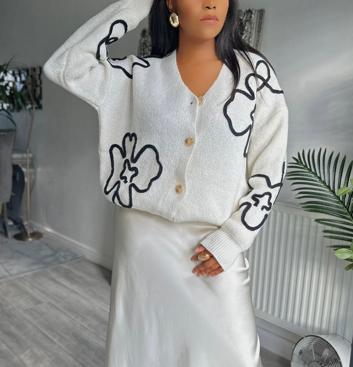 Floral Pattern Cardigan