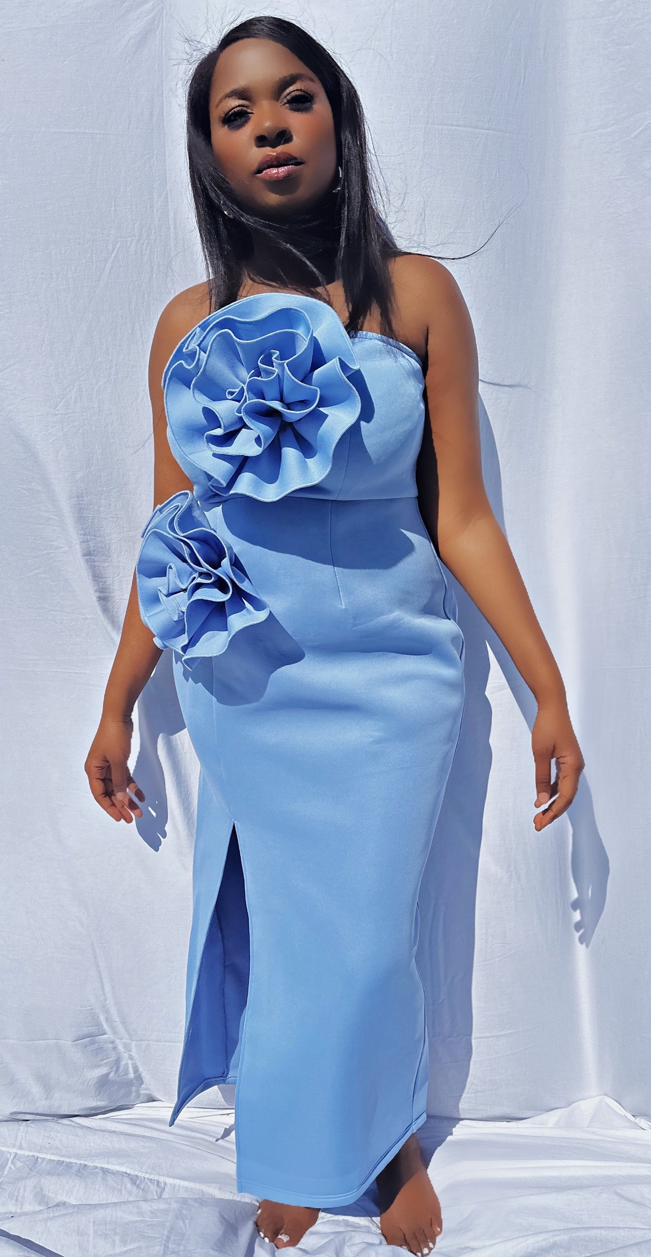 Strapless 3D Flowers Formal/Occasion Dress With Long Slit Soul Official UK Strapless 3D Flowers Formal/Occasion Dress With Long Slit Soul Official UK