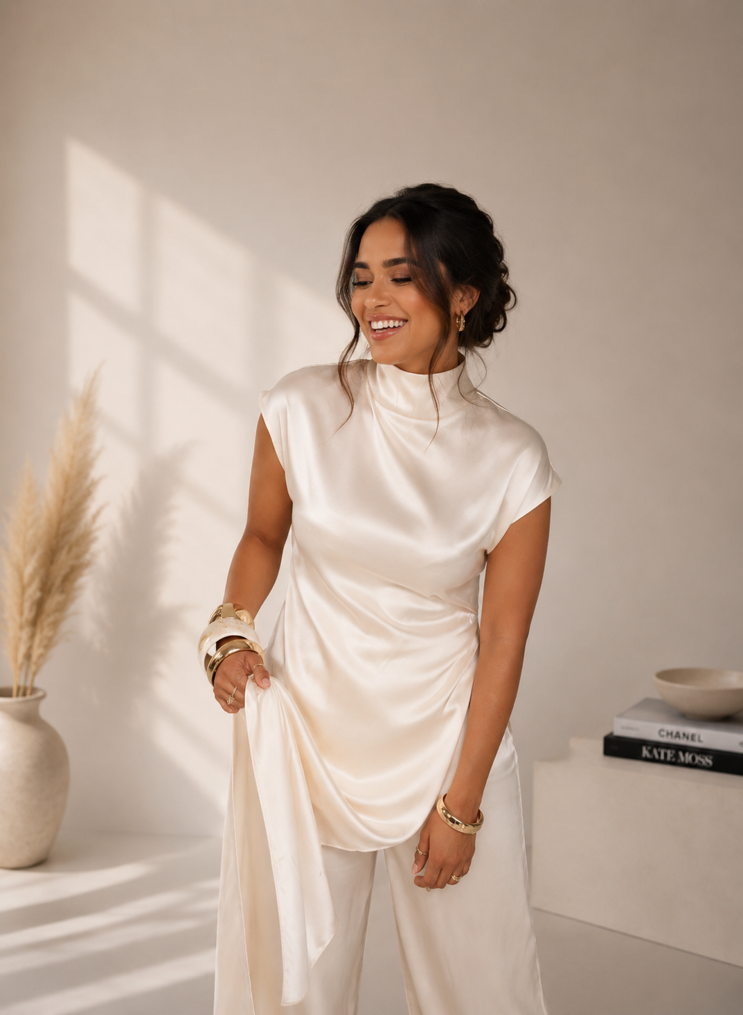 Asymmetrical Blouse Half High Long / Diagonal Cut