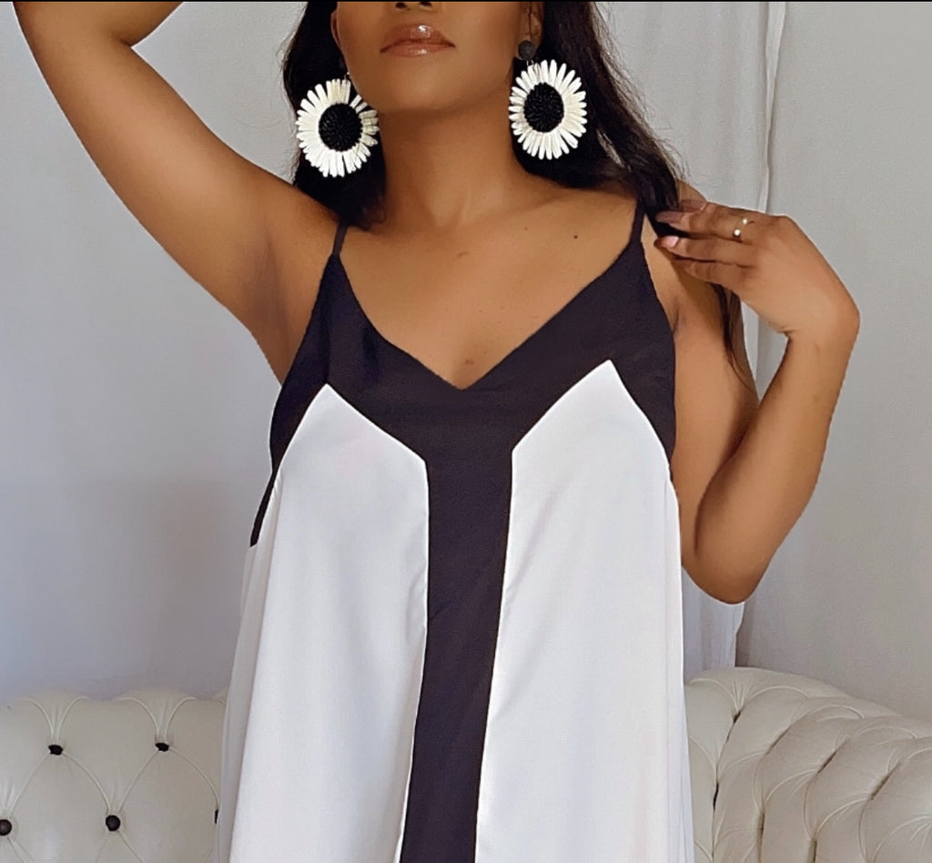Handmade Woven Bold Large Flower Earrings