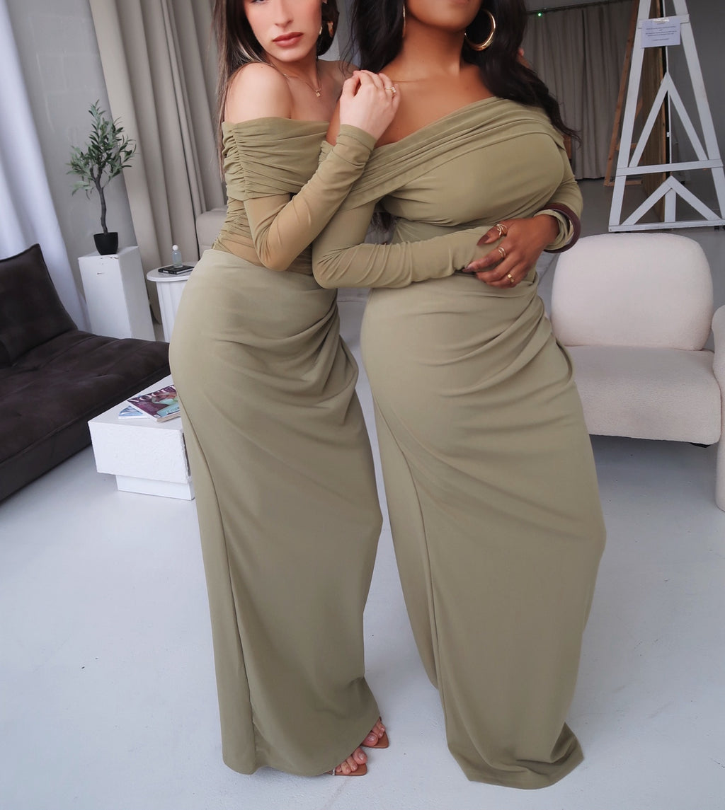 Off The Shoulder Sheer Mesh Dress