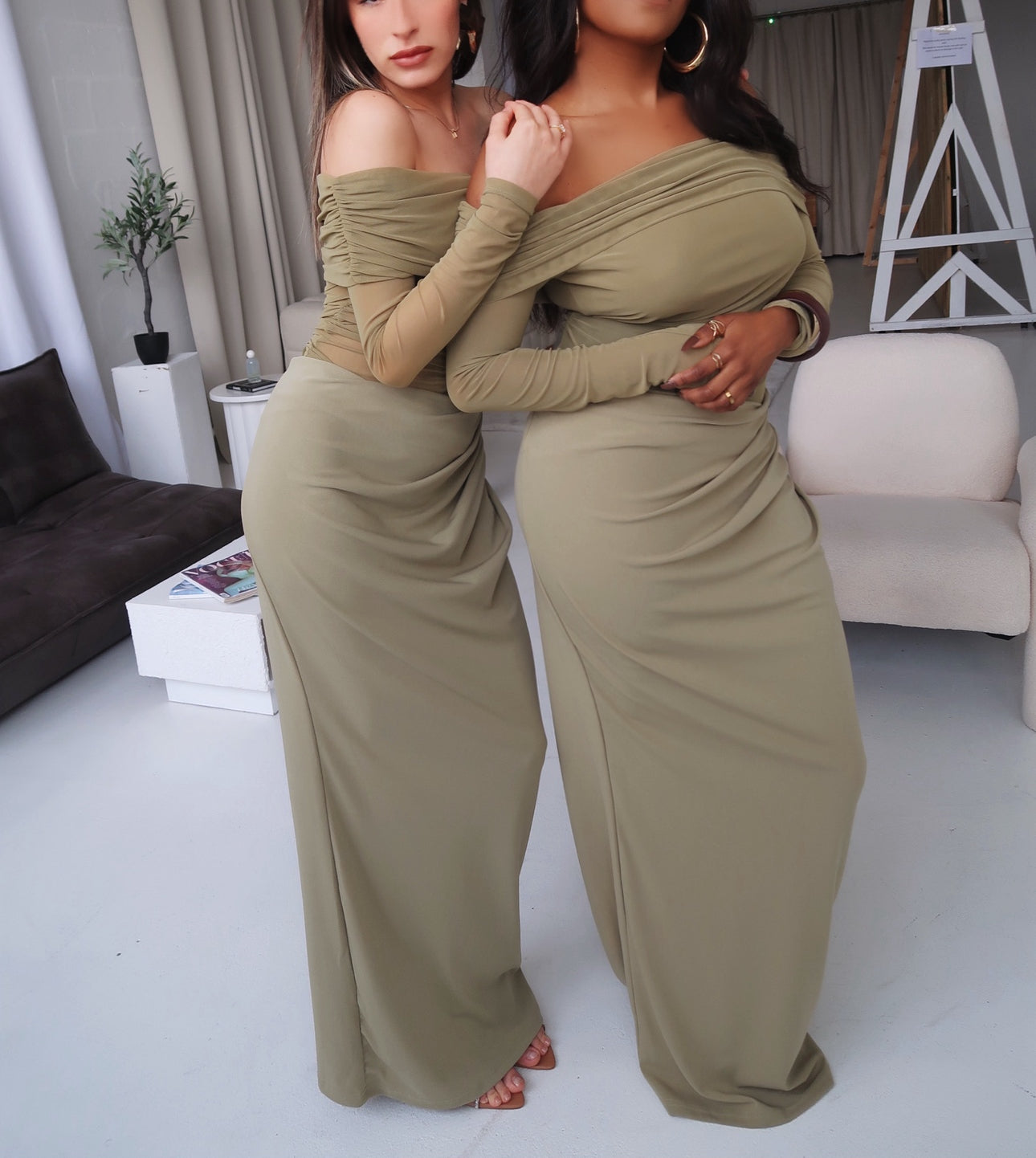 Off The Shoulder Sheer Mesh Dress