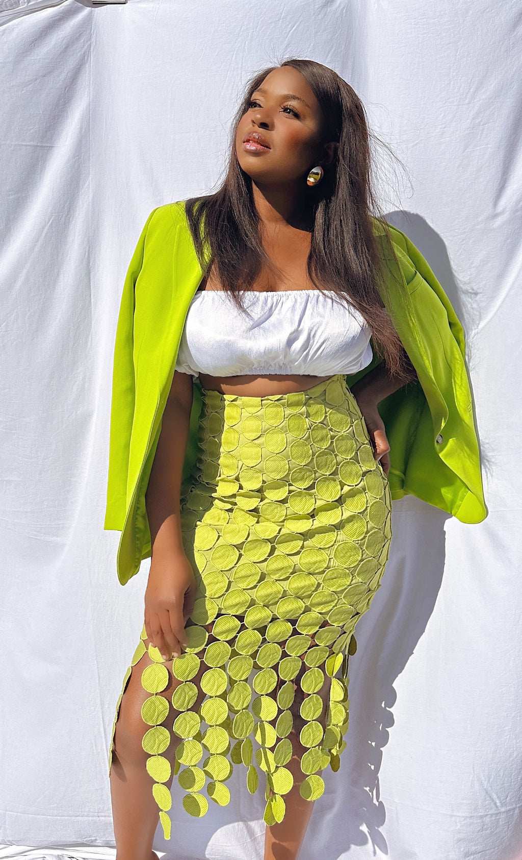 Tassel Irregular Hem High-waisted Skirt