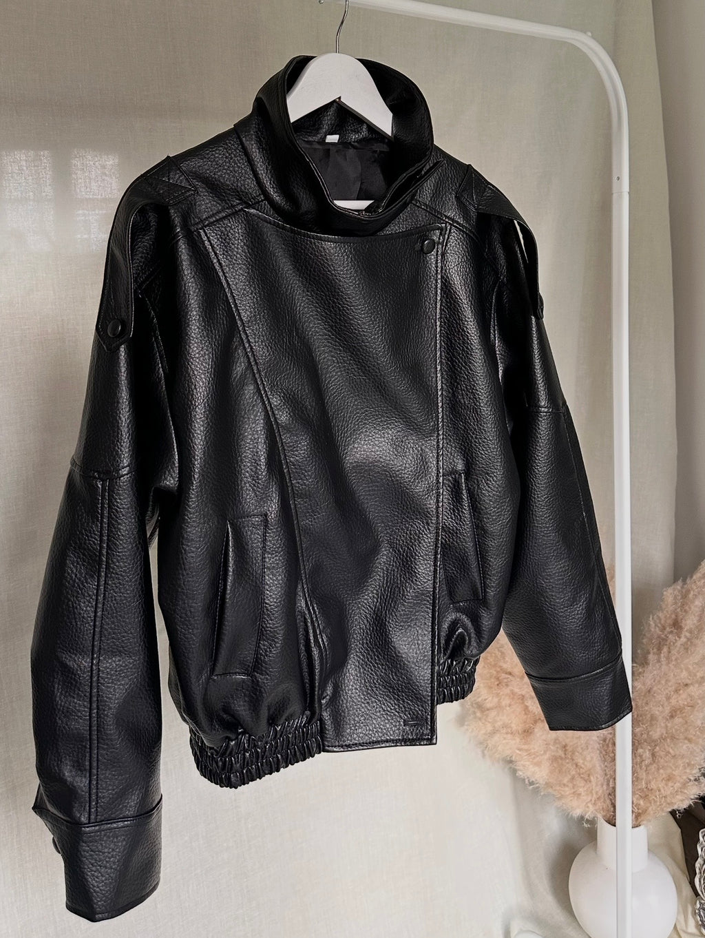 High Collar Faux leather