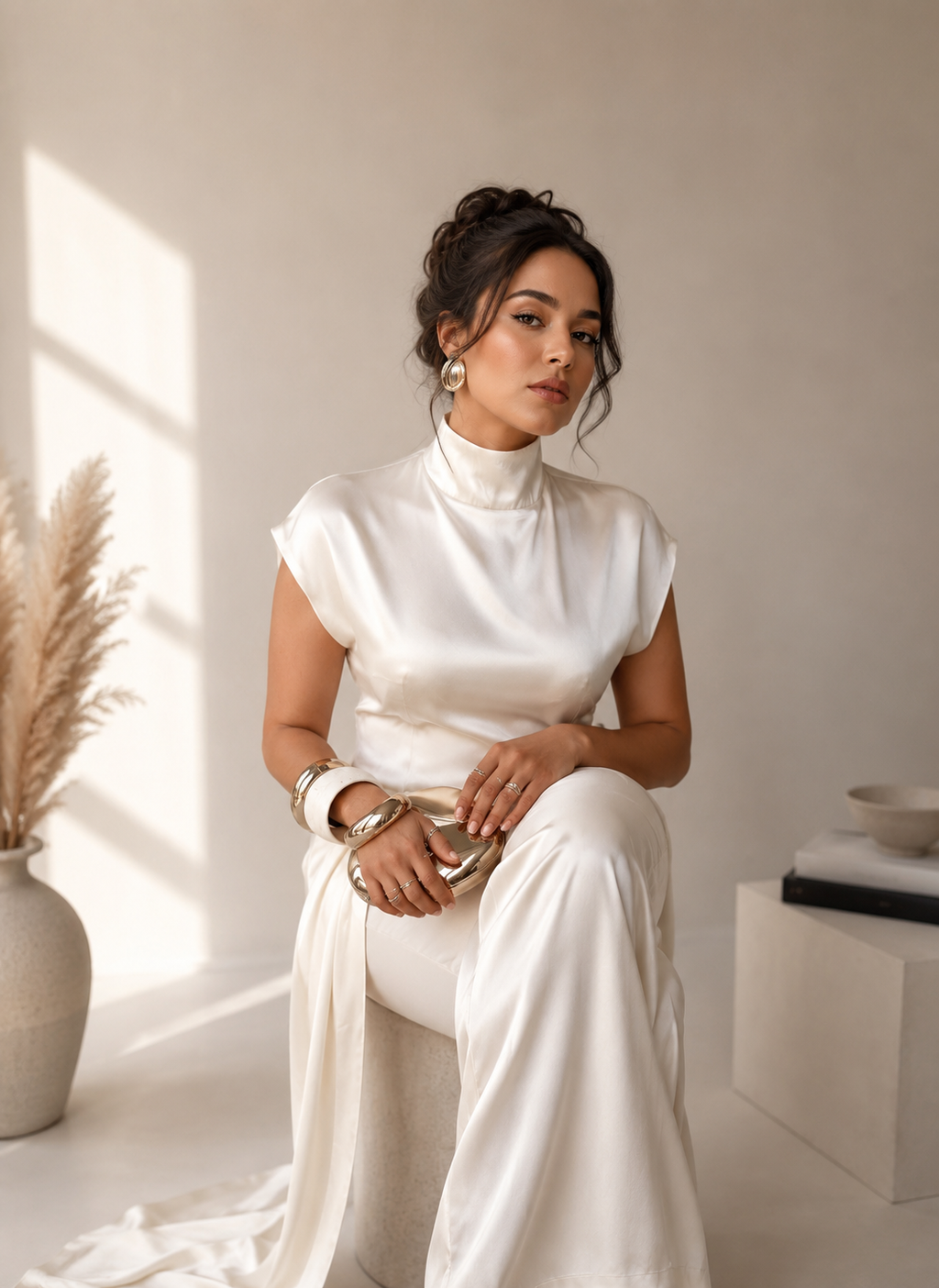 Asymmetrical Blouse Half High Long / Diagonal Cut