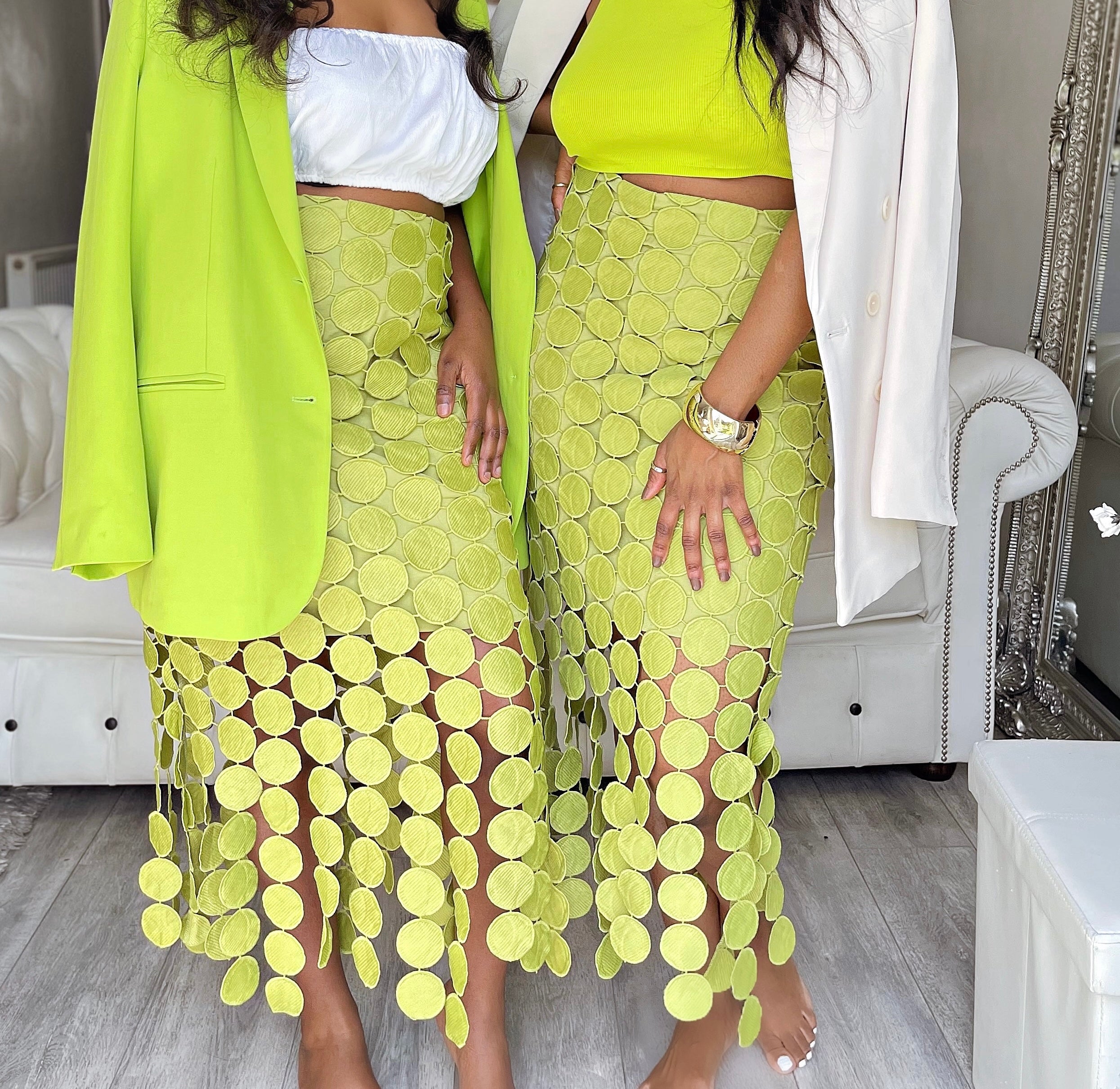 Tassel Irregular Hem High-waisted Skirt