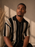 Men’s Striped Crochet Shirt