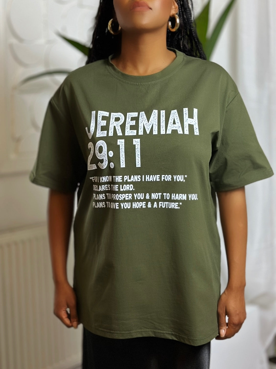 Olive Green Scripture T-shirt