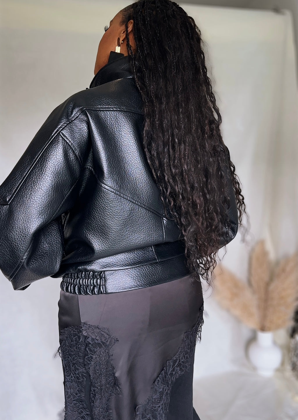High Collar Faux leather