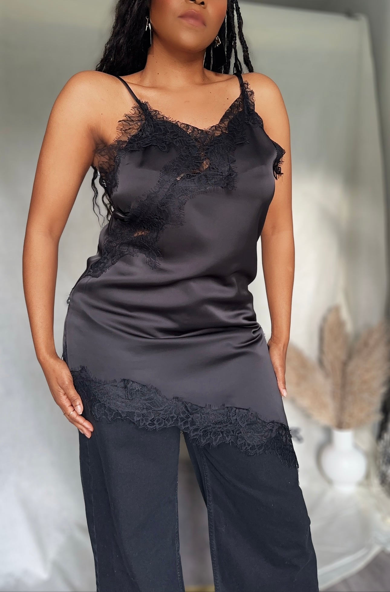 Asymmetrical Lace Slip Top / Camisole Slip Top