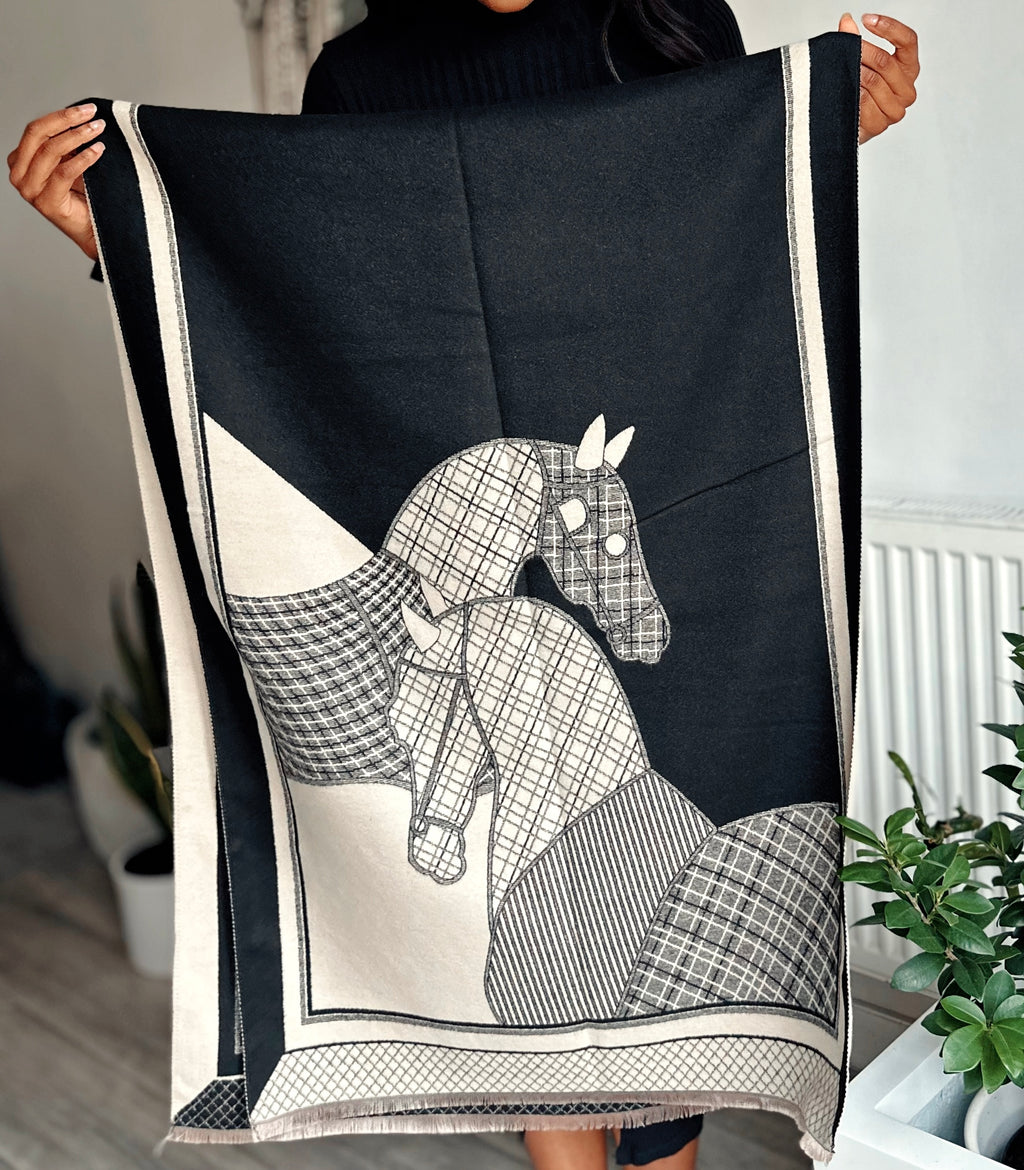 Blanket Scarf Horse Print