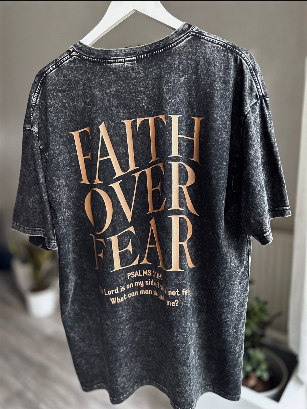 100% Cotton  T-Shirt Faith Over Fear Slogan