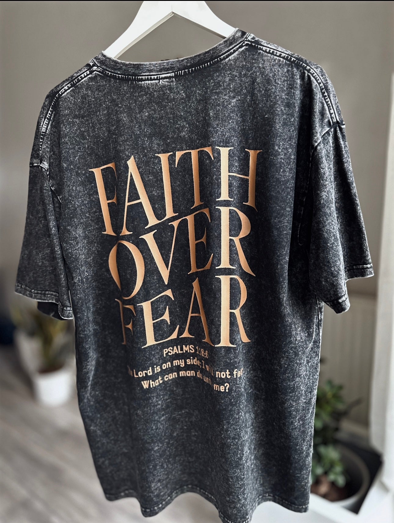 100% Cotton  T-Shirt Faith Over Fear Slogan