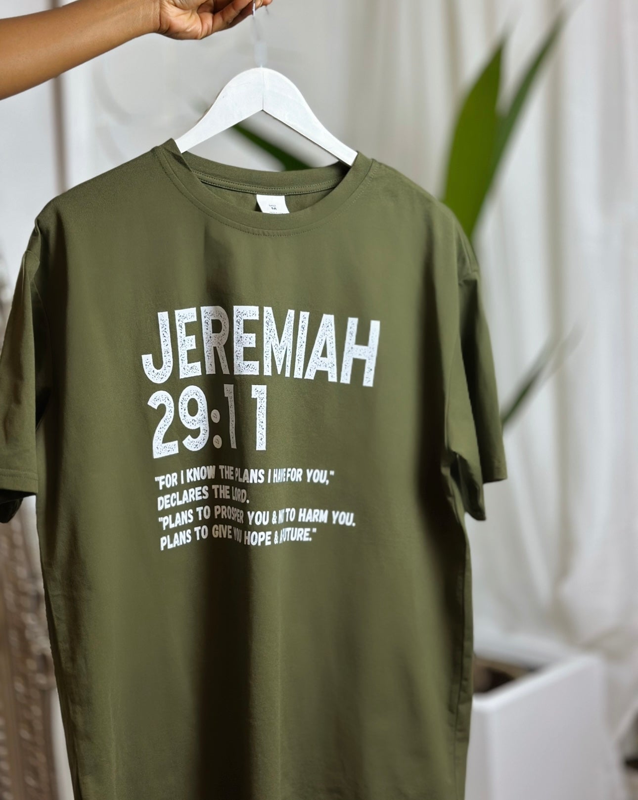 Olive Green Scripture T-shirt