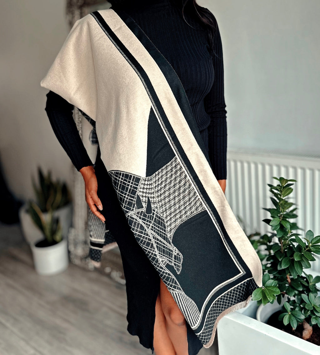 Blanket Scarf Horse Print