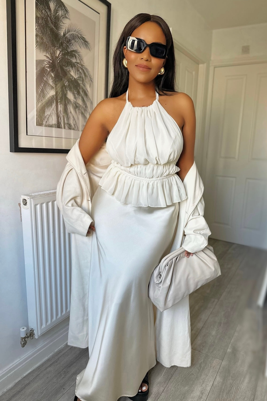 Satin Long High waist Maxi Skirt