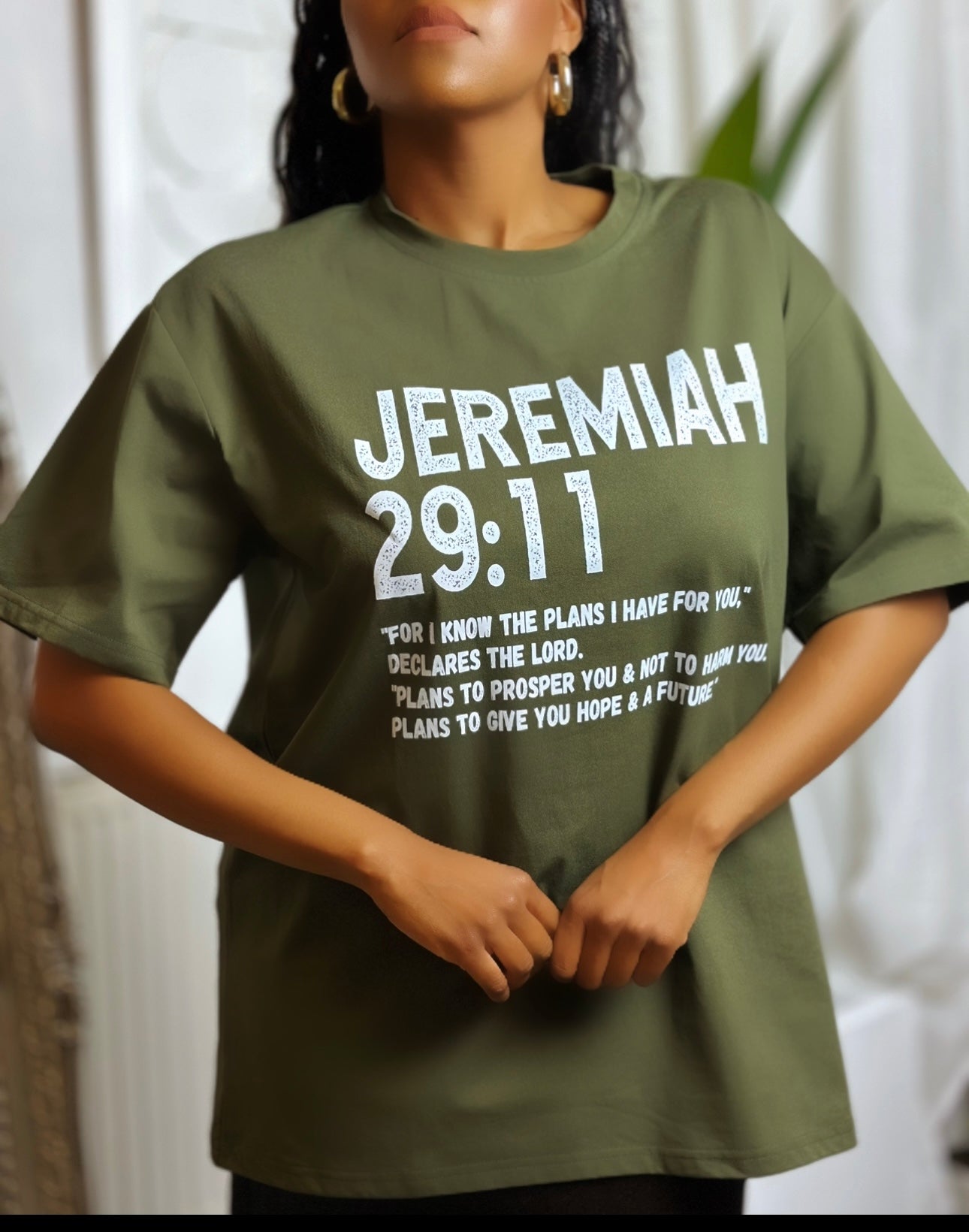 Olive Green Scripture T-shirt