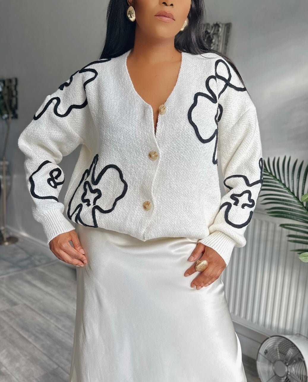 Floral Pattern Cardigan