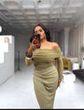 Off The Shoulder Sheer Mesh Dress