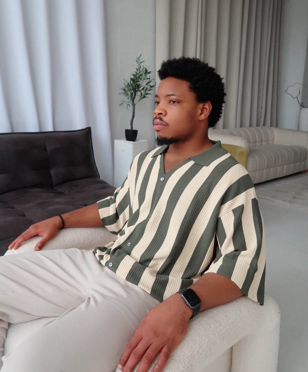 Striped Thick Fabric Men’s Shirt