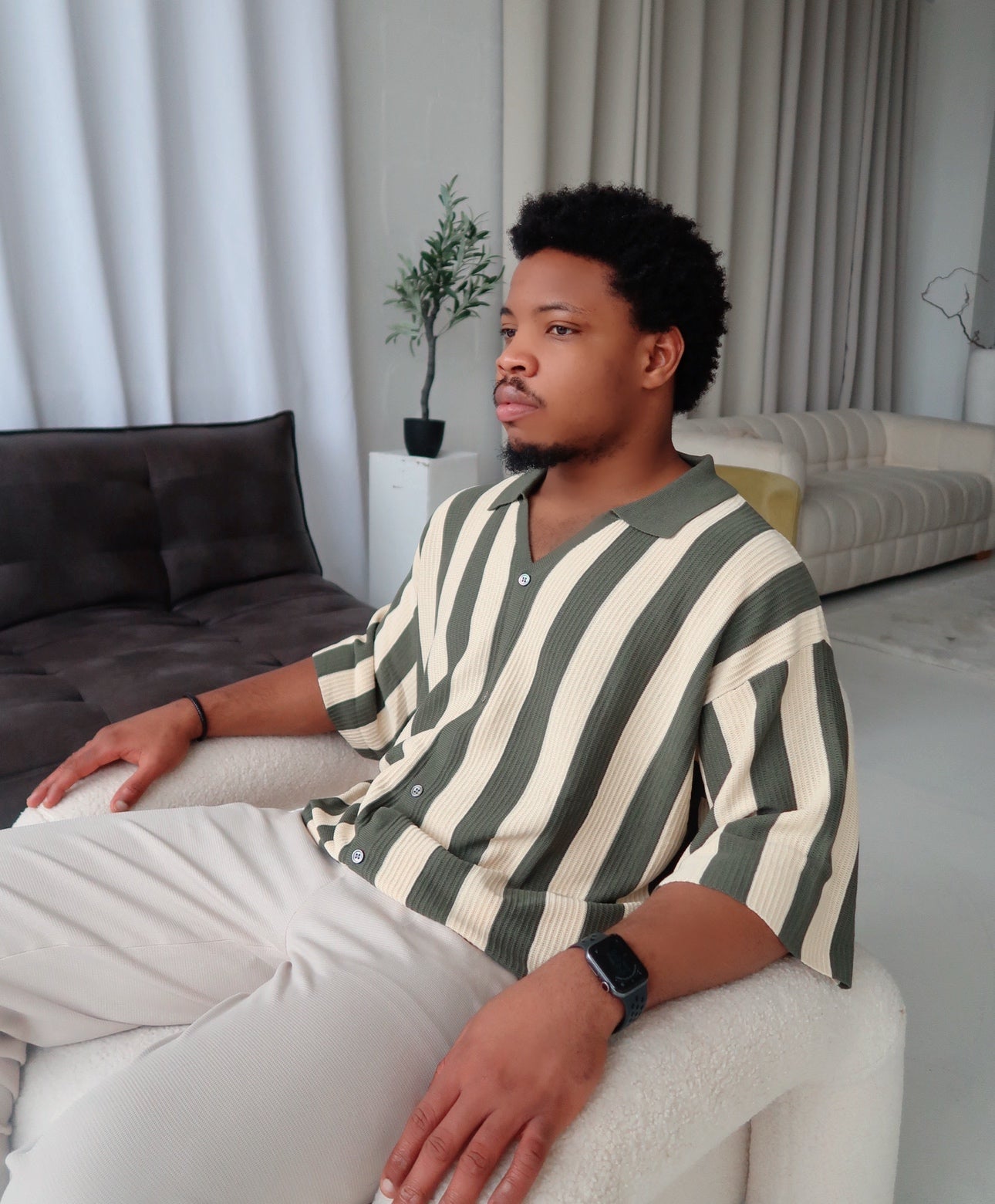 Striped Thick Fabric Men’s Shirt