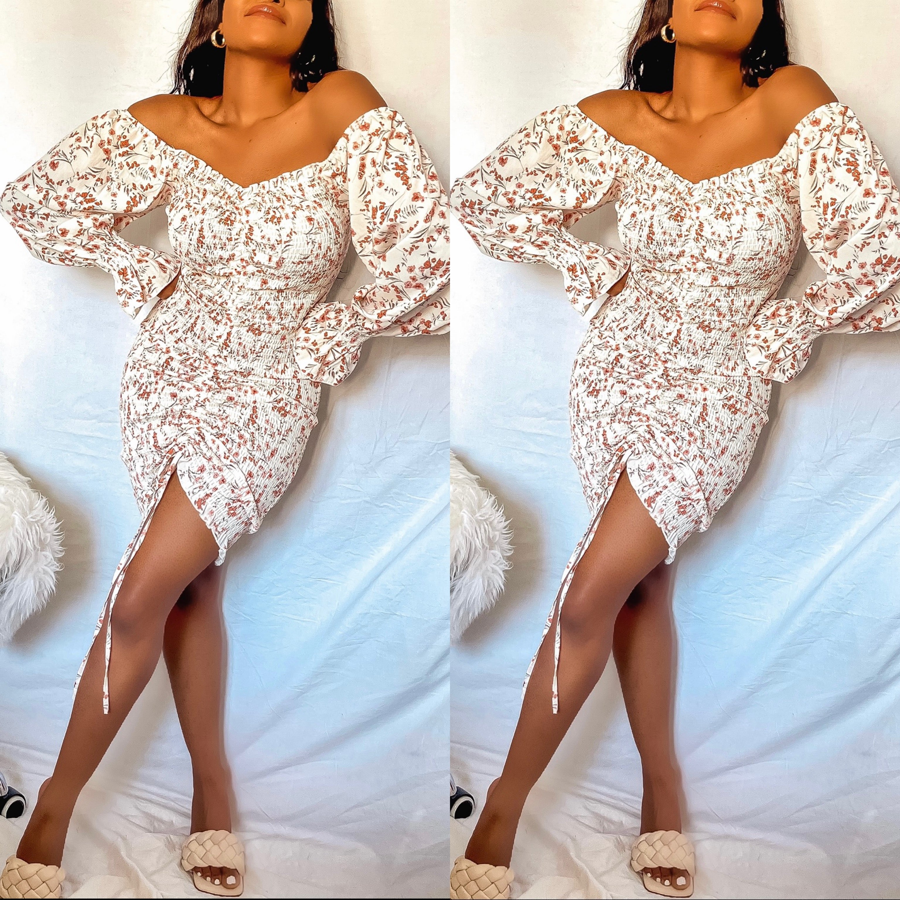 Floral Print Ruched Drawstring Dress | Best-Selling NEW