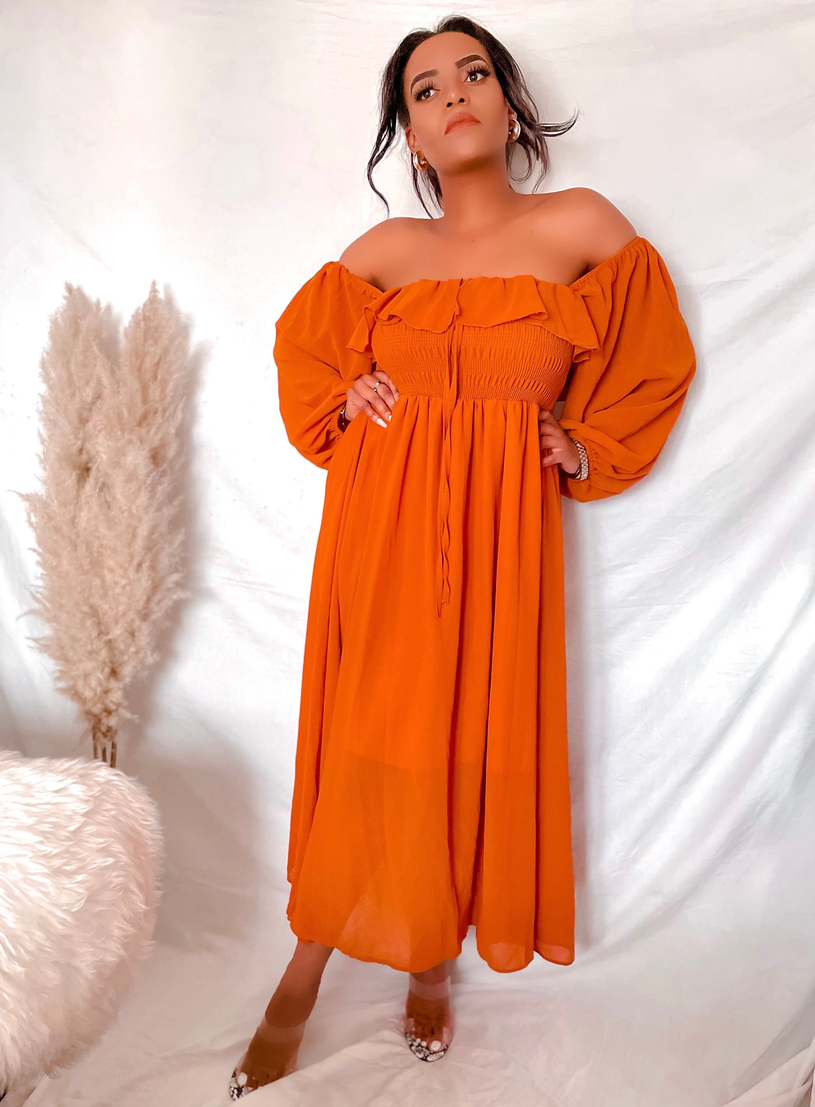 Maxi Dress With Ruffles Chiffon | BestSelling