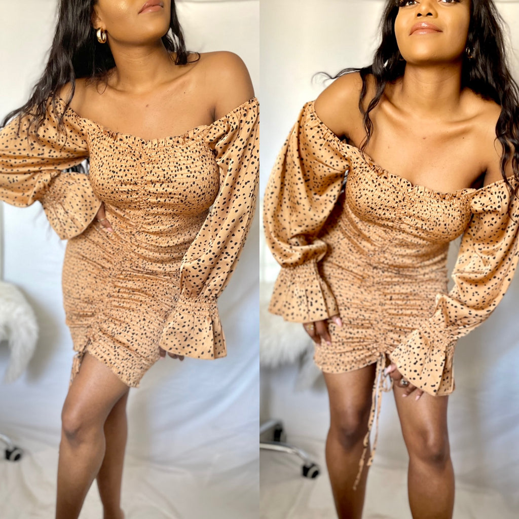 Off the shoulder dress long sleeves ruffles | Best-selling NEW
