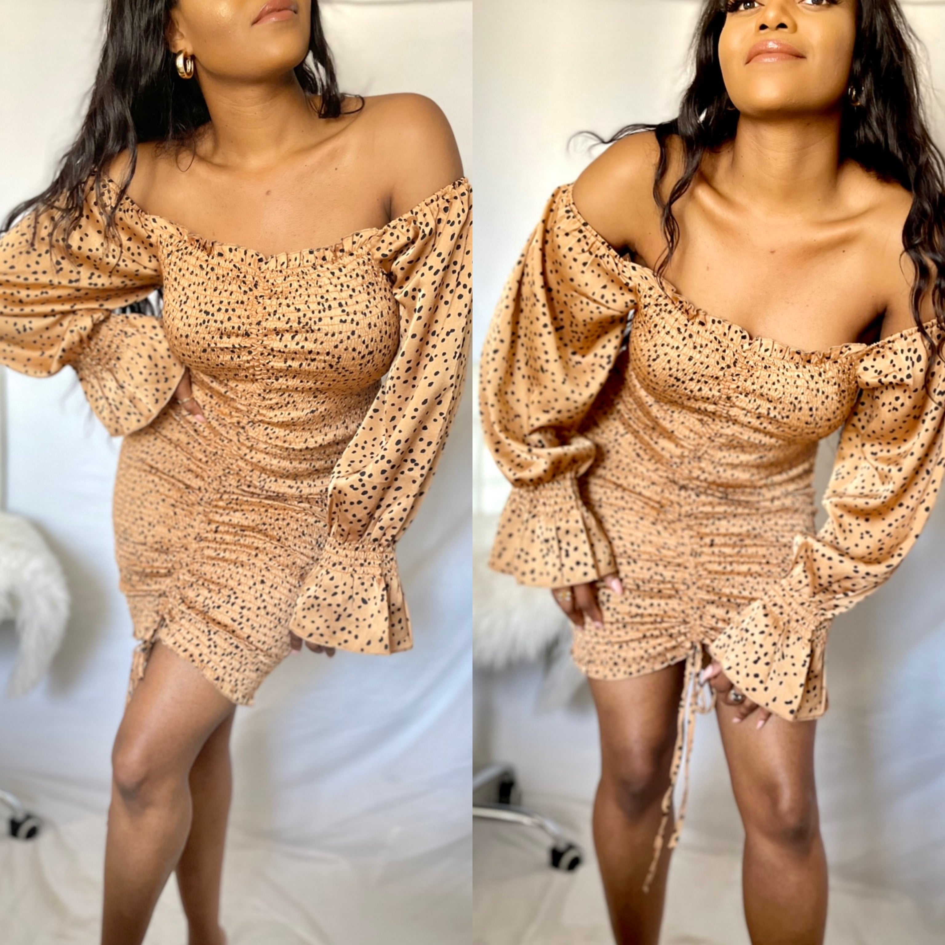 Off the shoulder dress long sleeves ruffles | Best-selling NEW