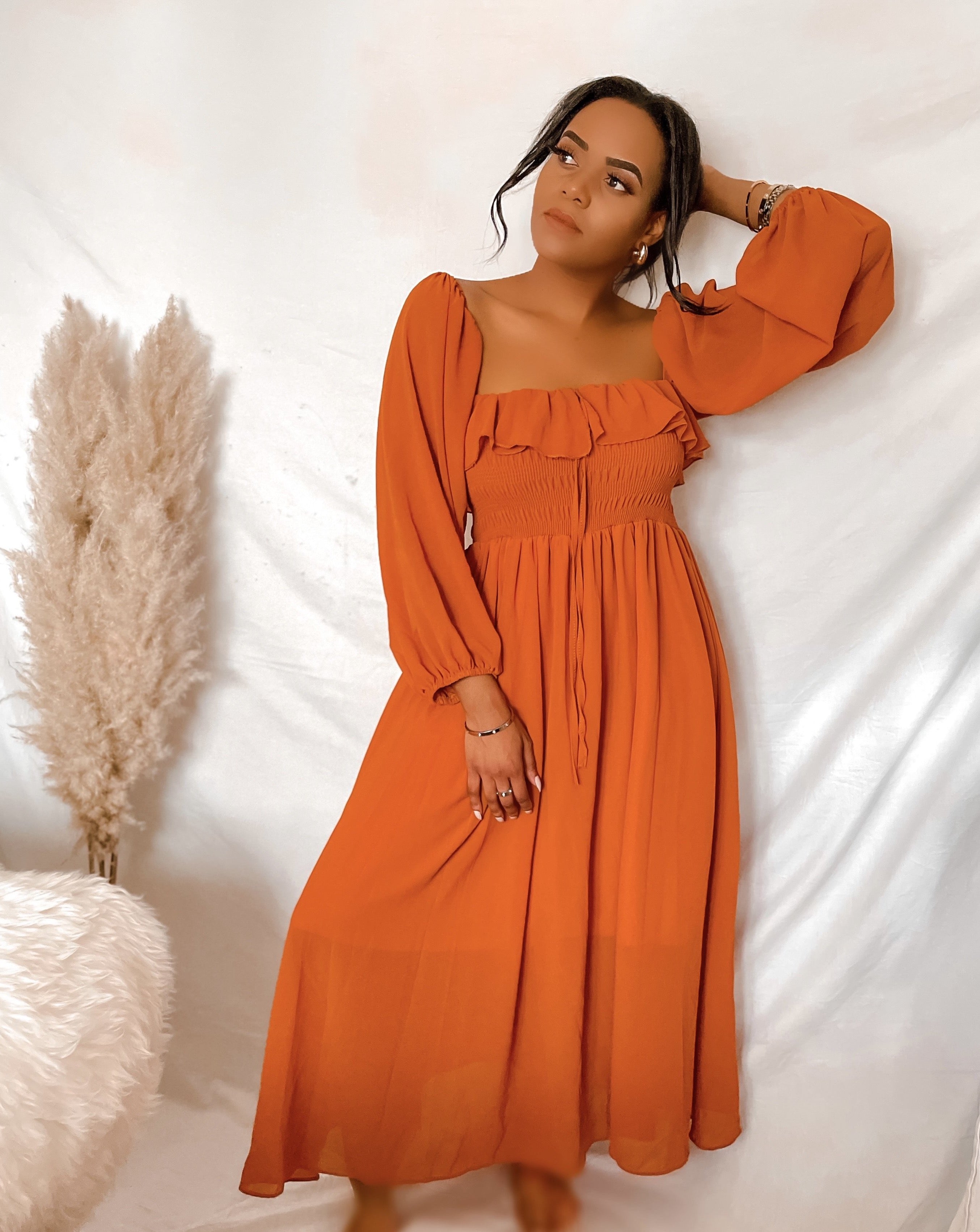 Maxi Dress With Ruffles Chiffon | BestSelling