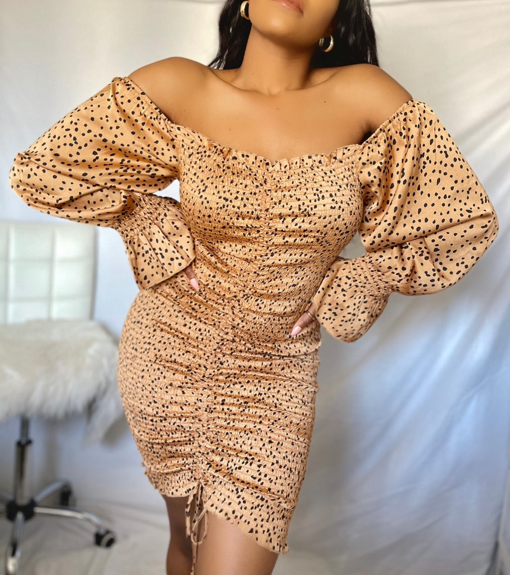 Off the shoulder dress long sleeves ruffles | Best-selling NEW